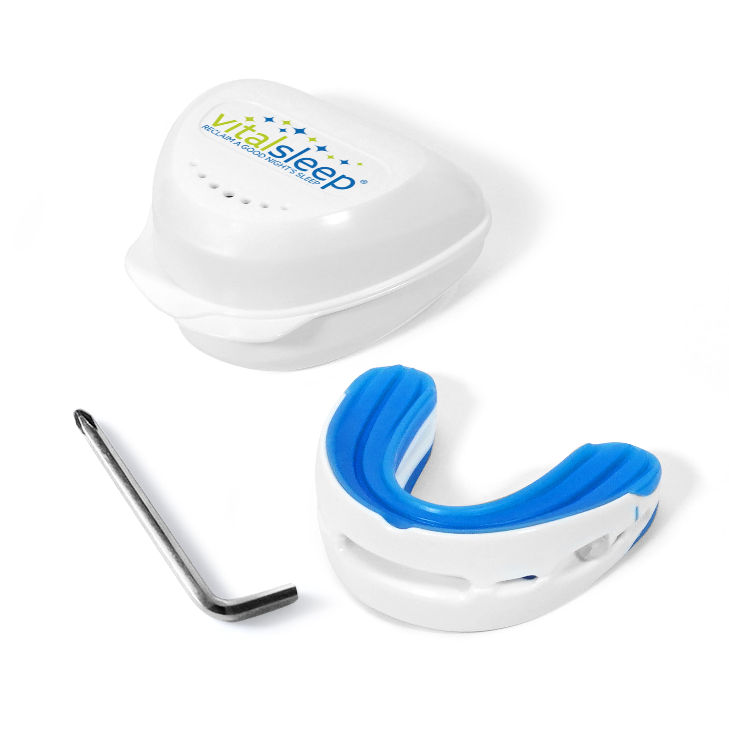 snoring mouthpiece with case and adjustment tool
