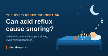 Person snoring in bed at night from acid reflux irritating the airway