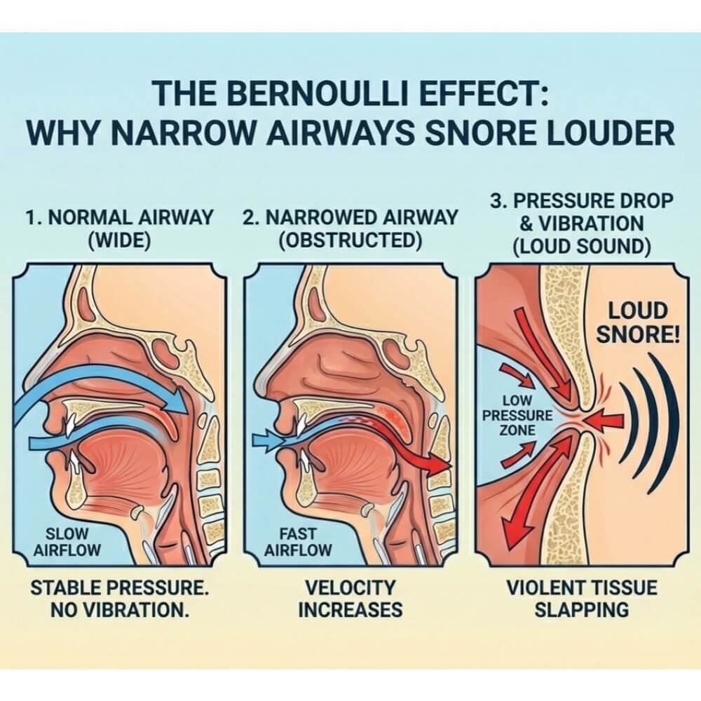 The Bernoulli Effect, Airway Obstruction and snoring