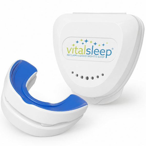 Adjustable anti-snoring mouthpiece with storage case