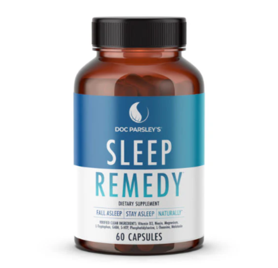 bottle of sleep remedy capsules