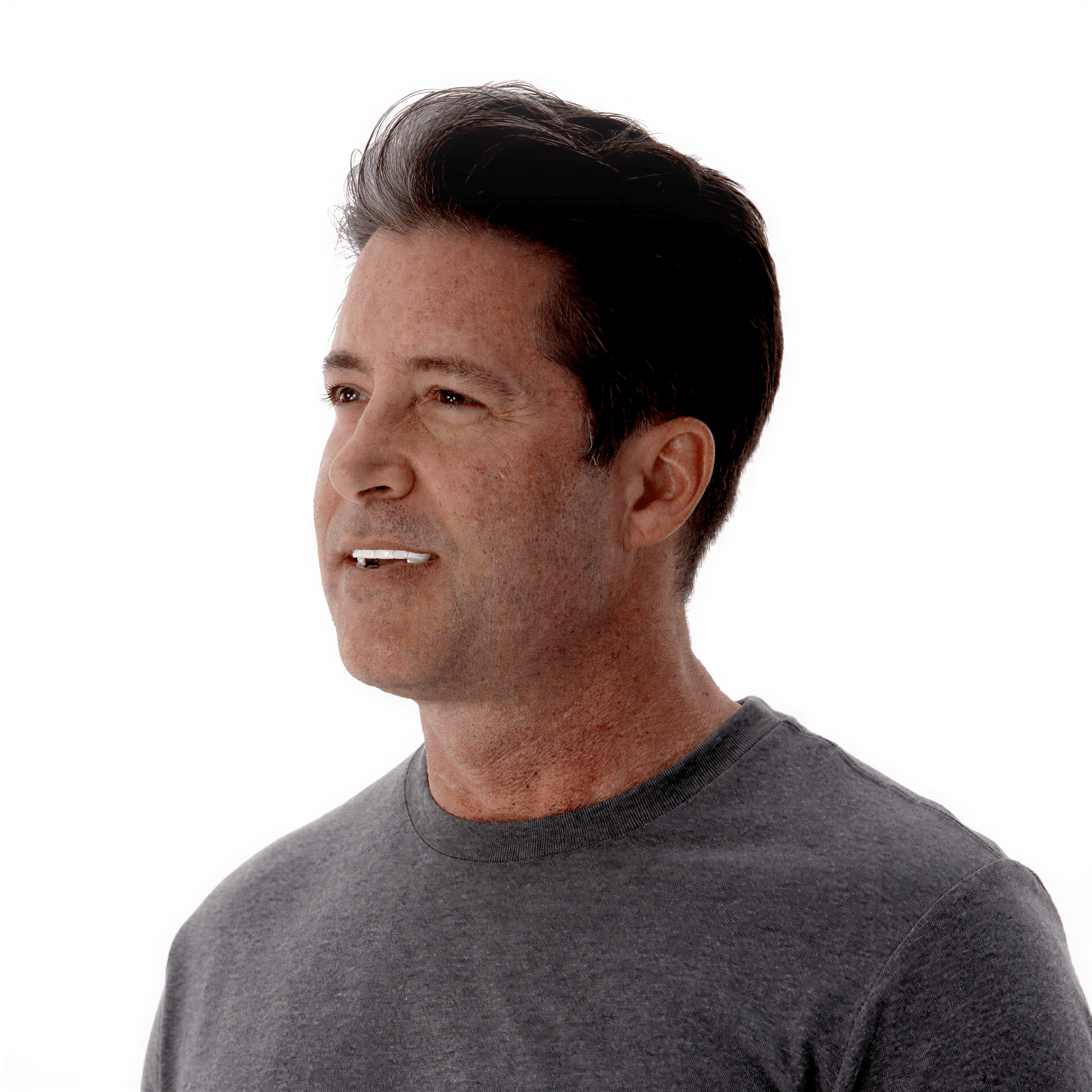 man wearing snore guard