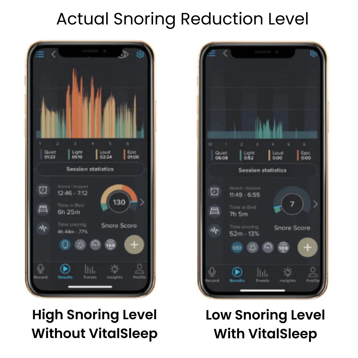 snore lab app recording before and after use