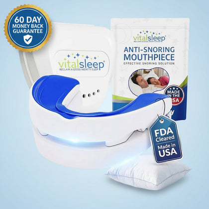 VitalSleep anti-snoring mouthpiece with travel case and packaging