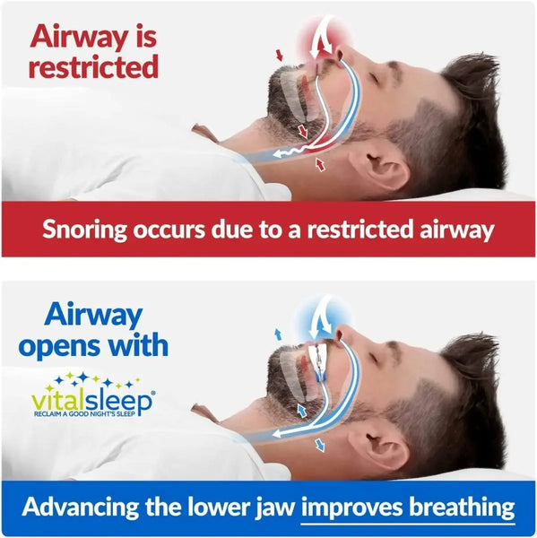 Before and after use of VitalSleep improving breathing