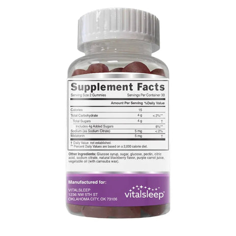 VitalSleep Blackberry Flavor Melatonin Gummies
